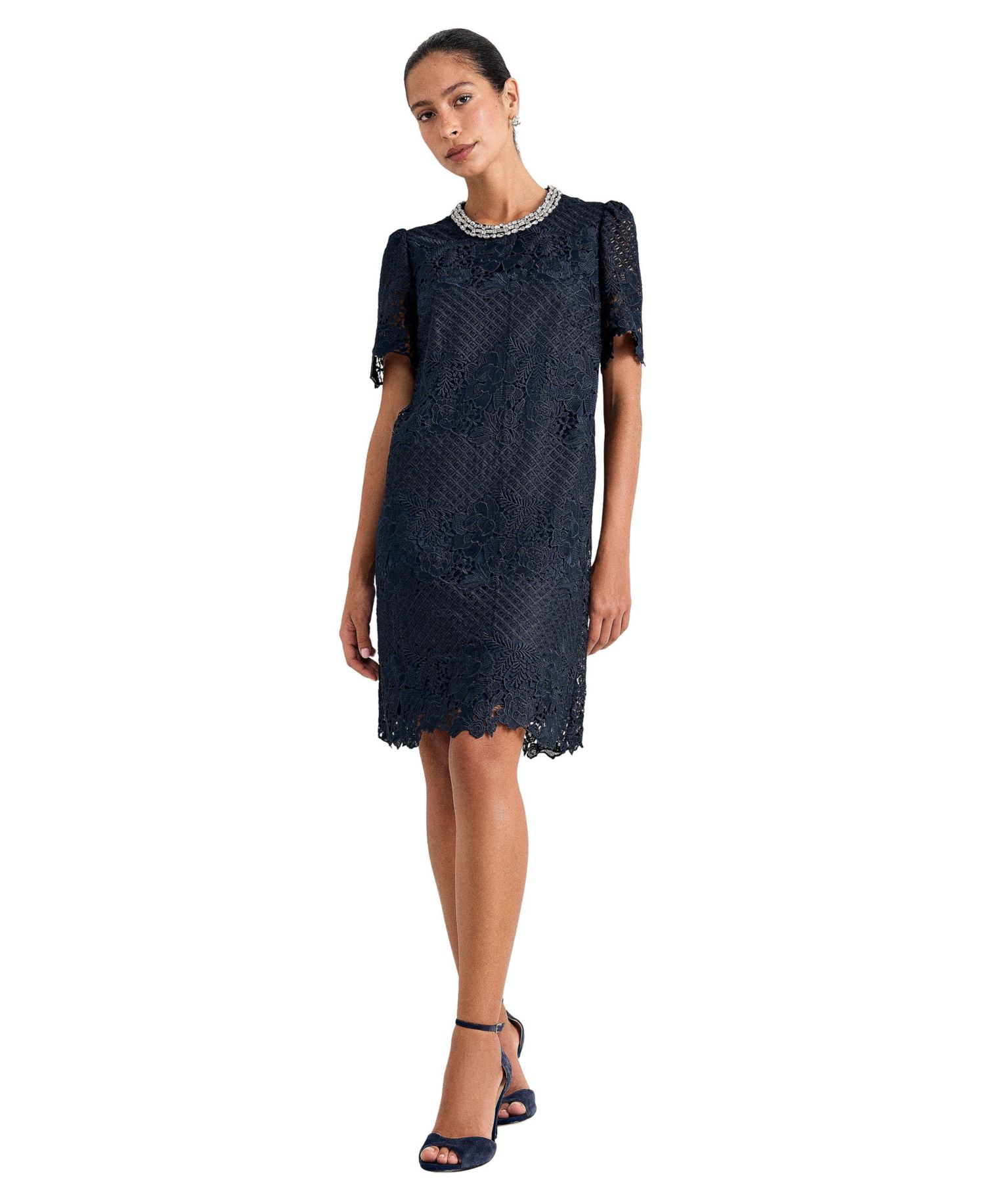 Women's Eloise Floral-Embellished Lace Mini Dress