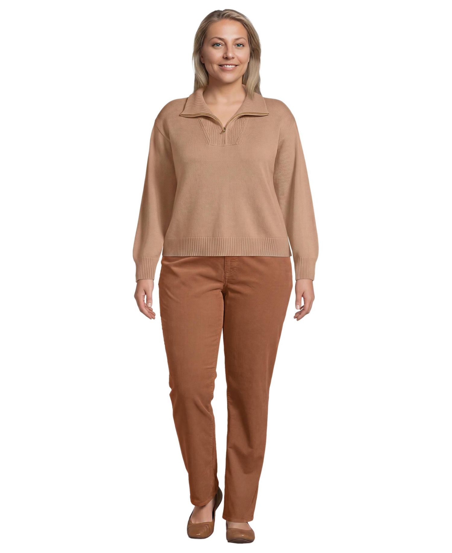 Women's Fine Wale Corduroy High Rise Straight Leg Pants