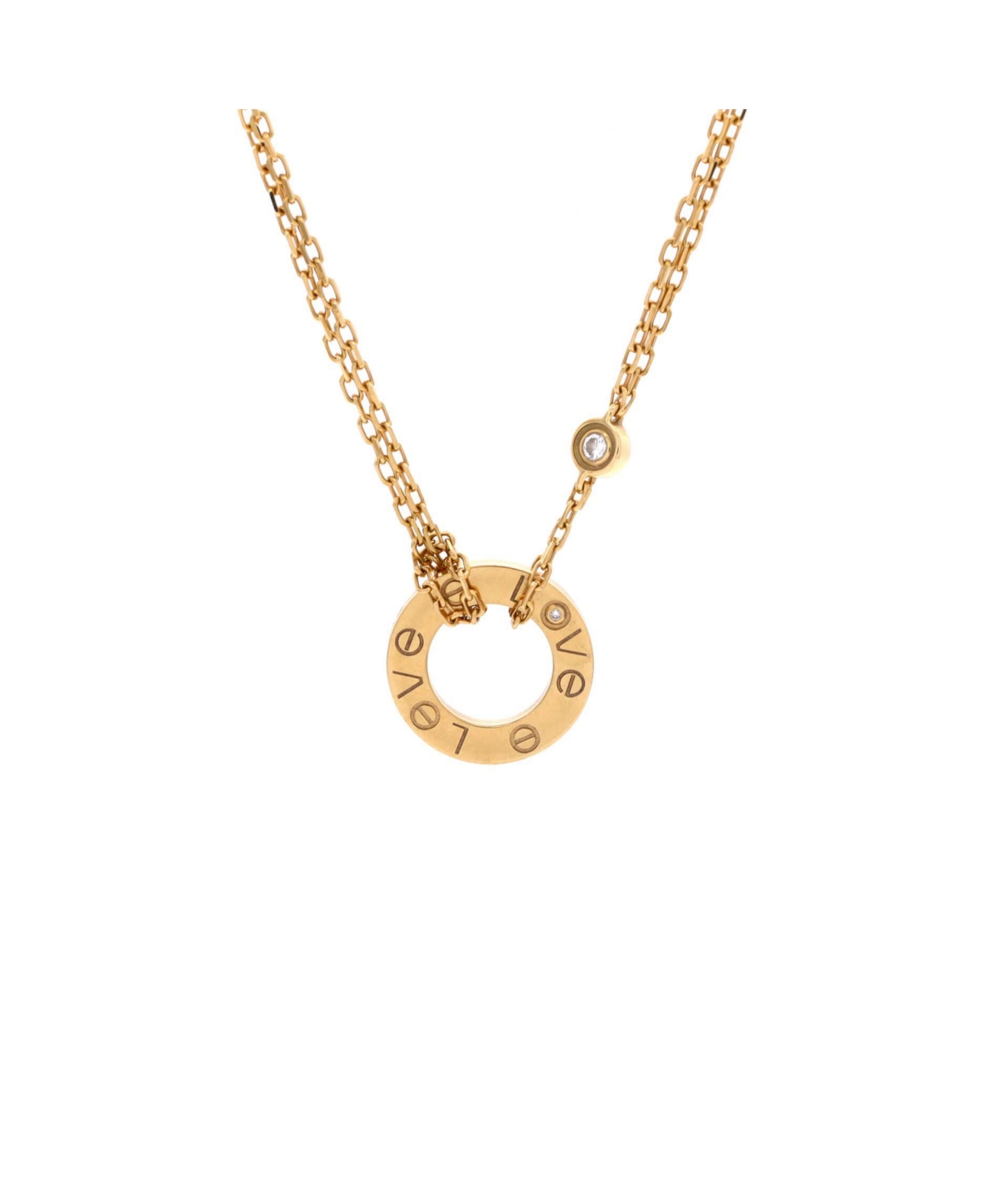 Pre-Owned Cartier 2 Diamonds Love Pendant Necklace - 18k yellow gold