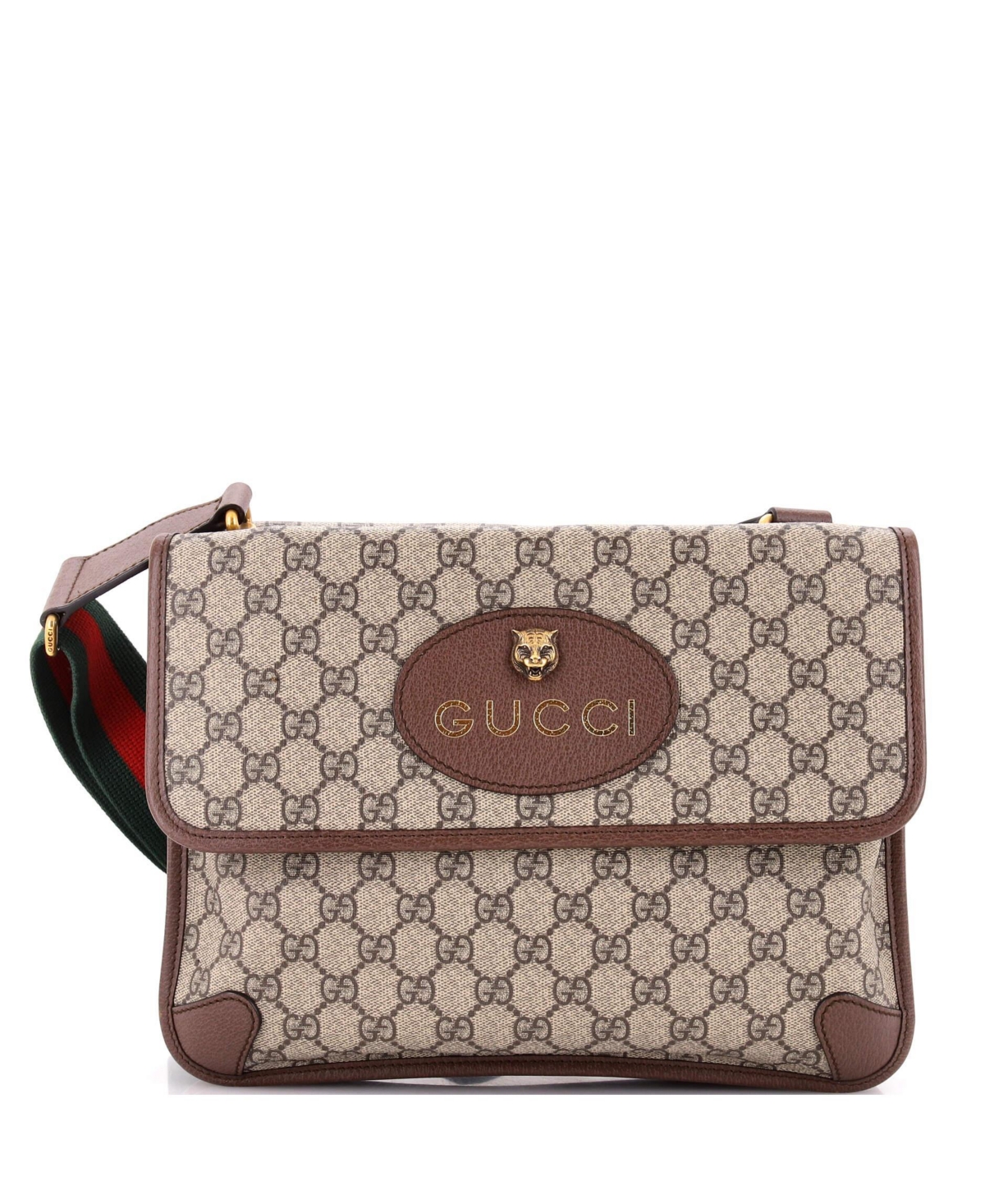 Pre-Owned Gucci Medium Neo Vintage Flap Messenger Gg Coated Canvas - Brown