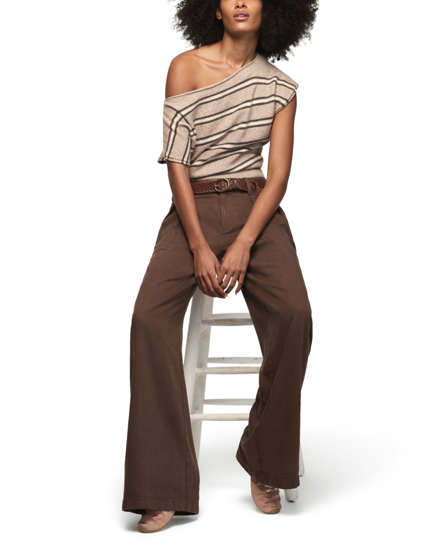 Women's Striped Boat Neck T-Shirt