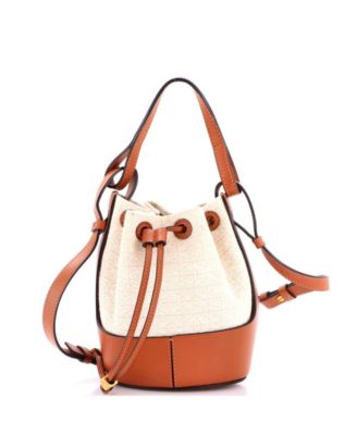 Balloon Canvas and Leather Bucket Bag
