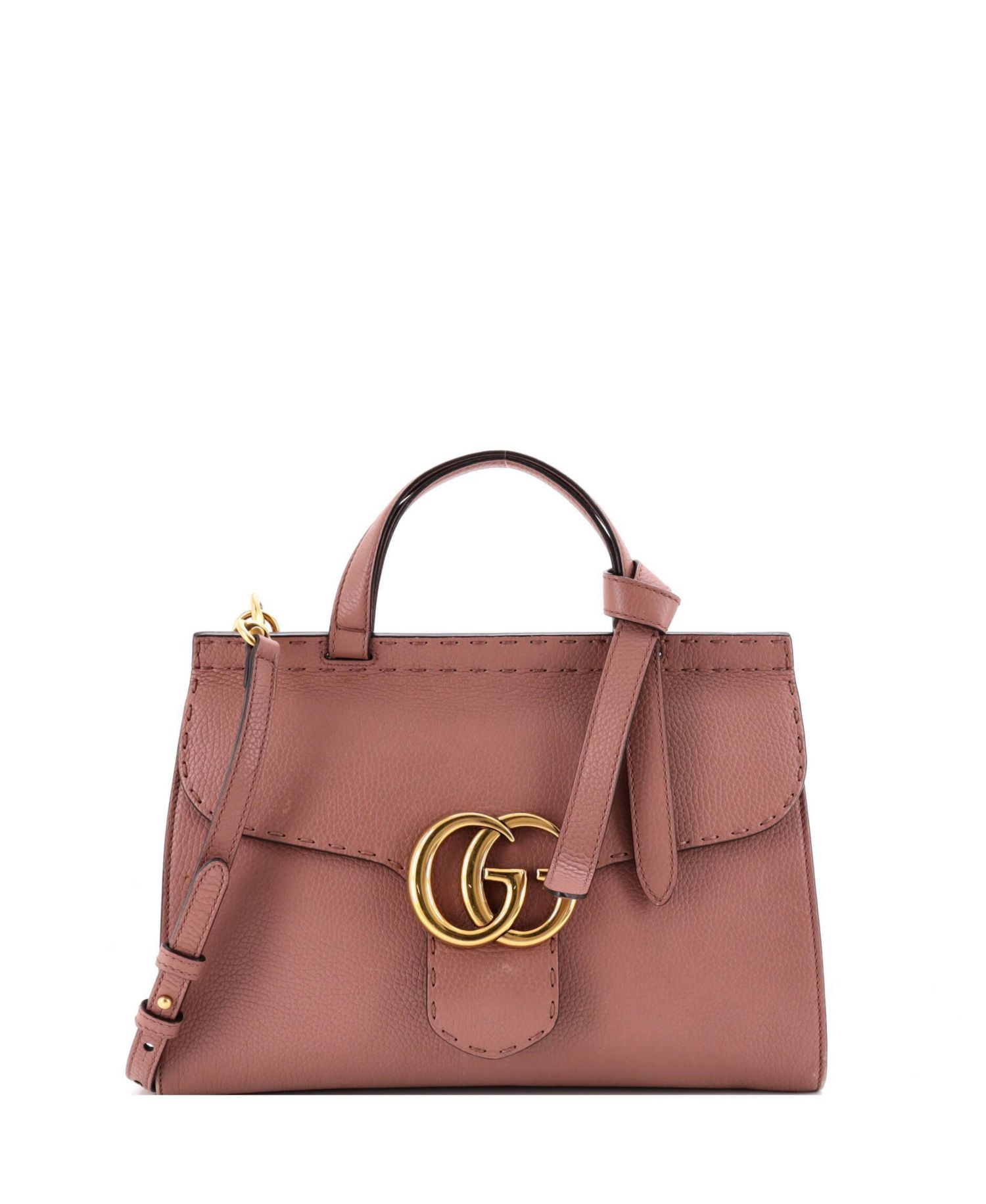 Small GG Marmont Top Handle Bag Leather