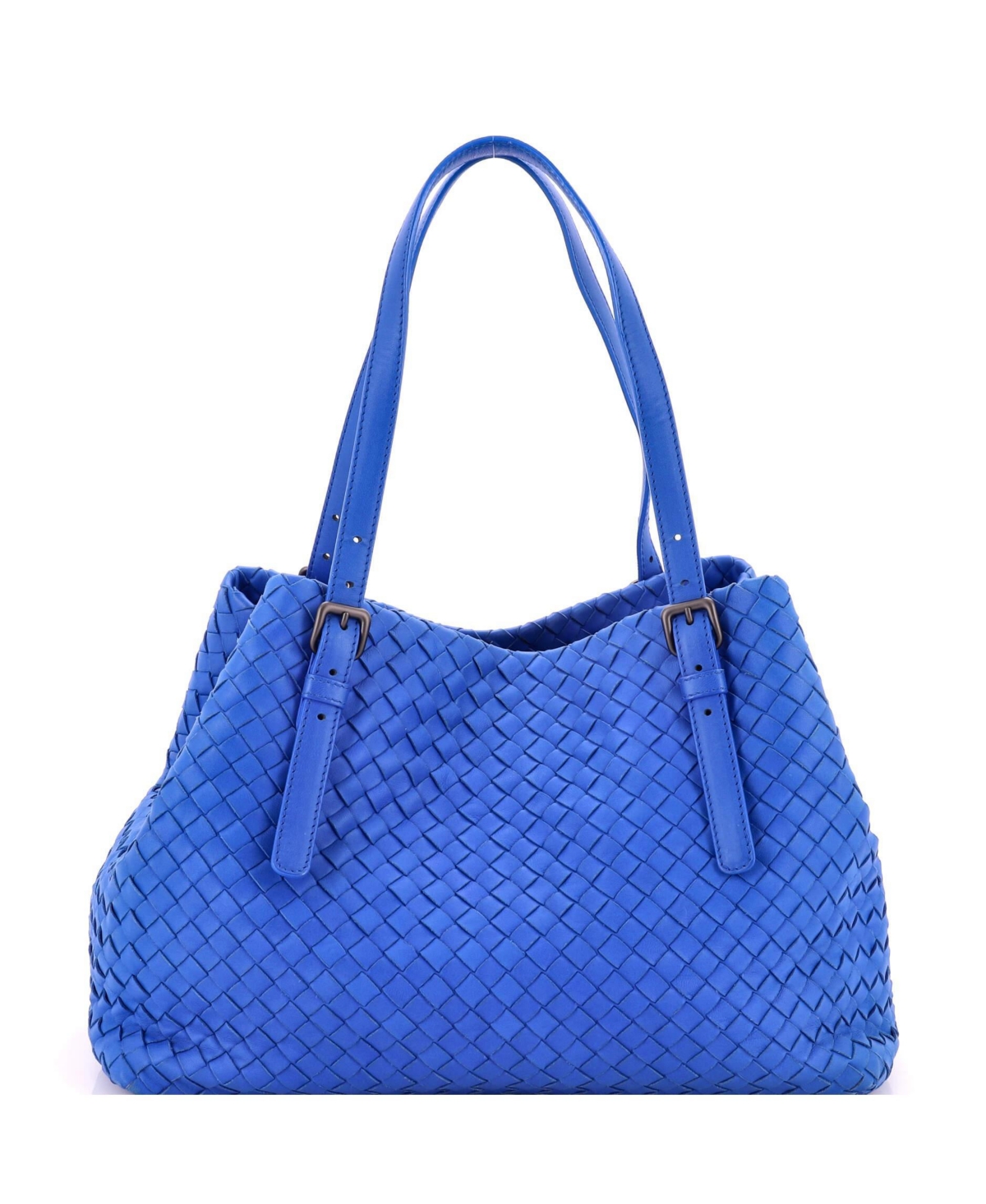 Pre-Owned Bottega Veneta Medium A-Shape Tote Intrecciato Nappa - Blue