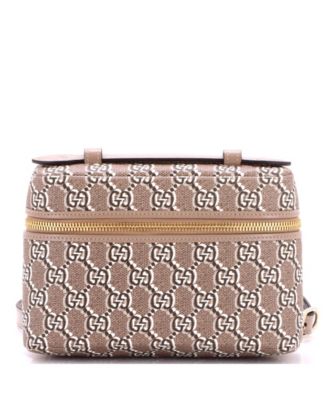Small Emblem Top Handle Vanity Bag GG Shadow Coated Canvas