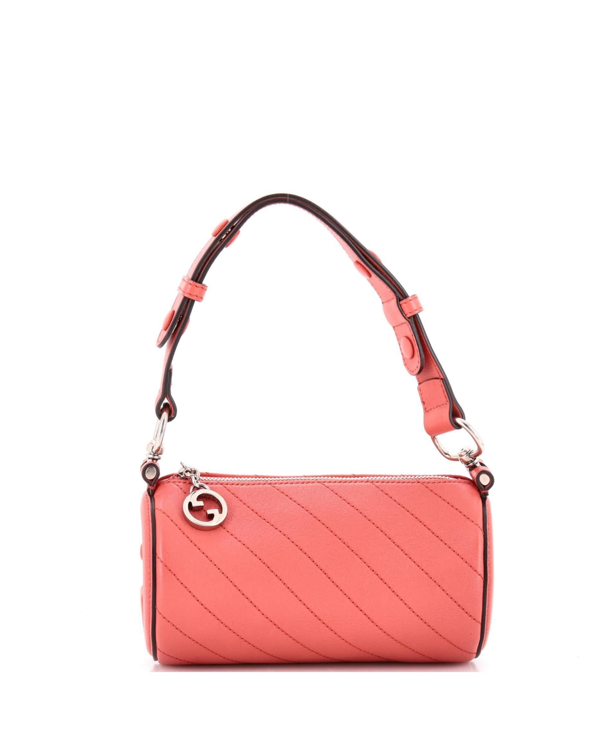 Pre-Owned Gucci Mini Blondie Shoulder Bag Diagonal Quilted Leather - Pink