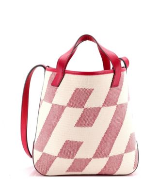 27 Cabas H en Biais Canvas with Leather Tote