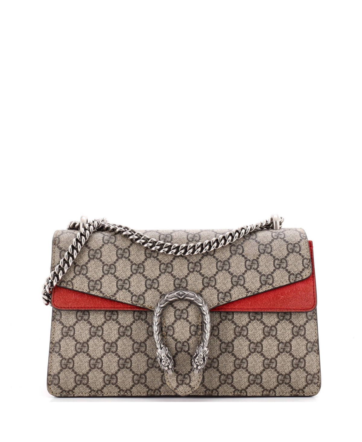 Pre-Owned Gucci Small Dionysus Coated Canvas Shoulder Bag - Red