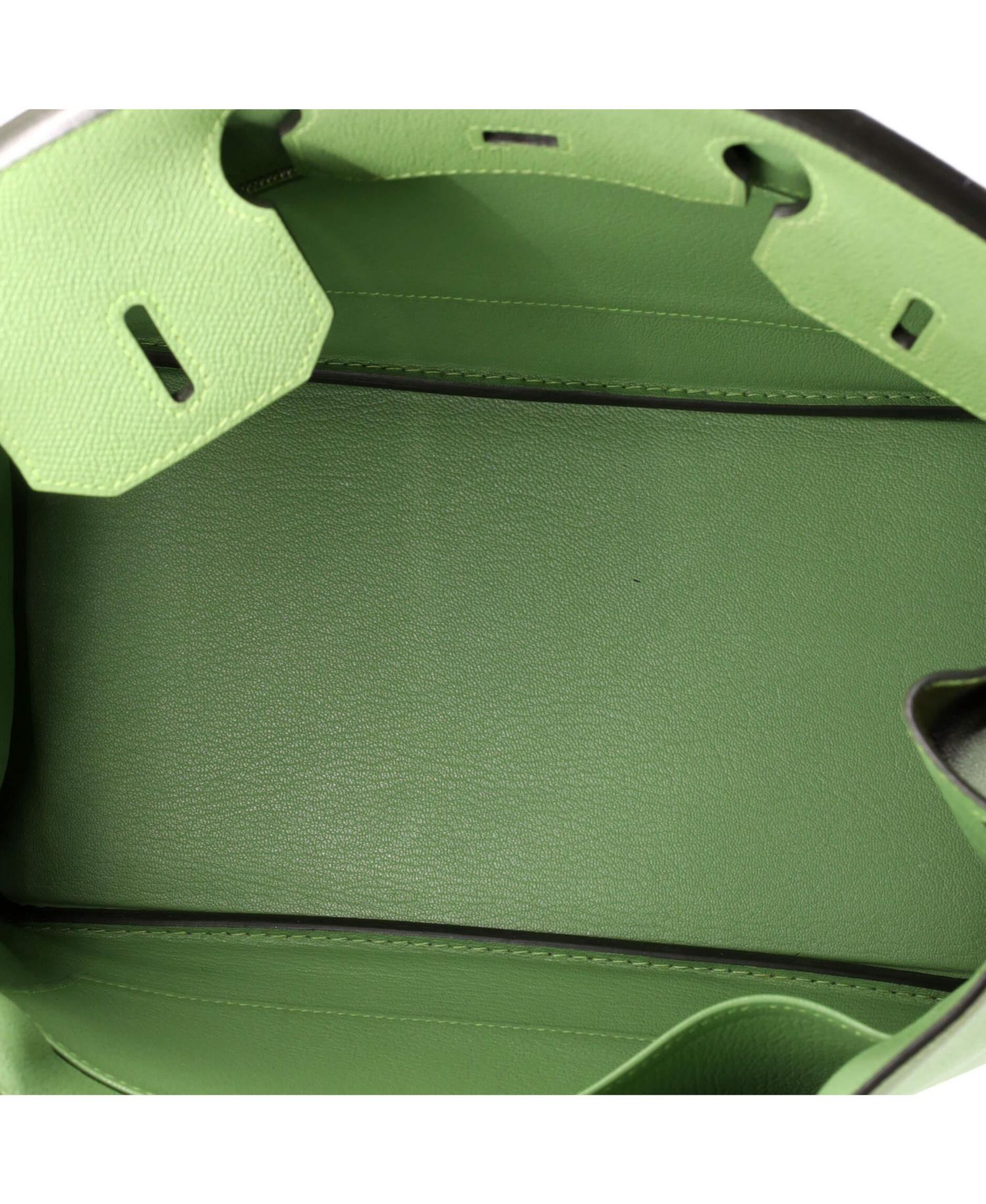 Pre-Owned Hermes Birkin 30 Handbag Green Epsom with Palladium Hardware