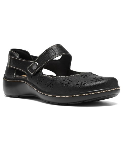 Женские балетки Clarks Cora Mary Jane Flats, цвет: Чёрный разноцветный кожаный