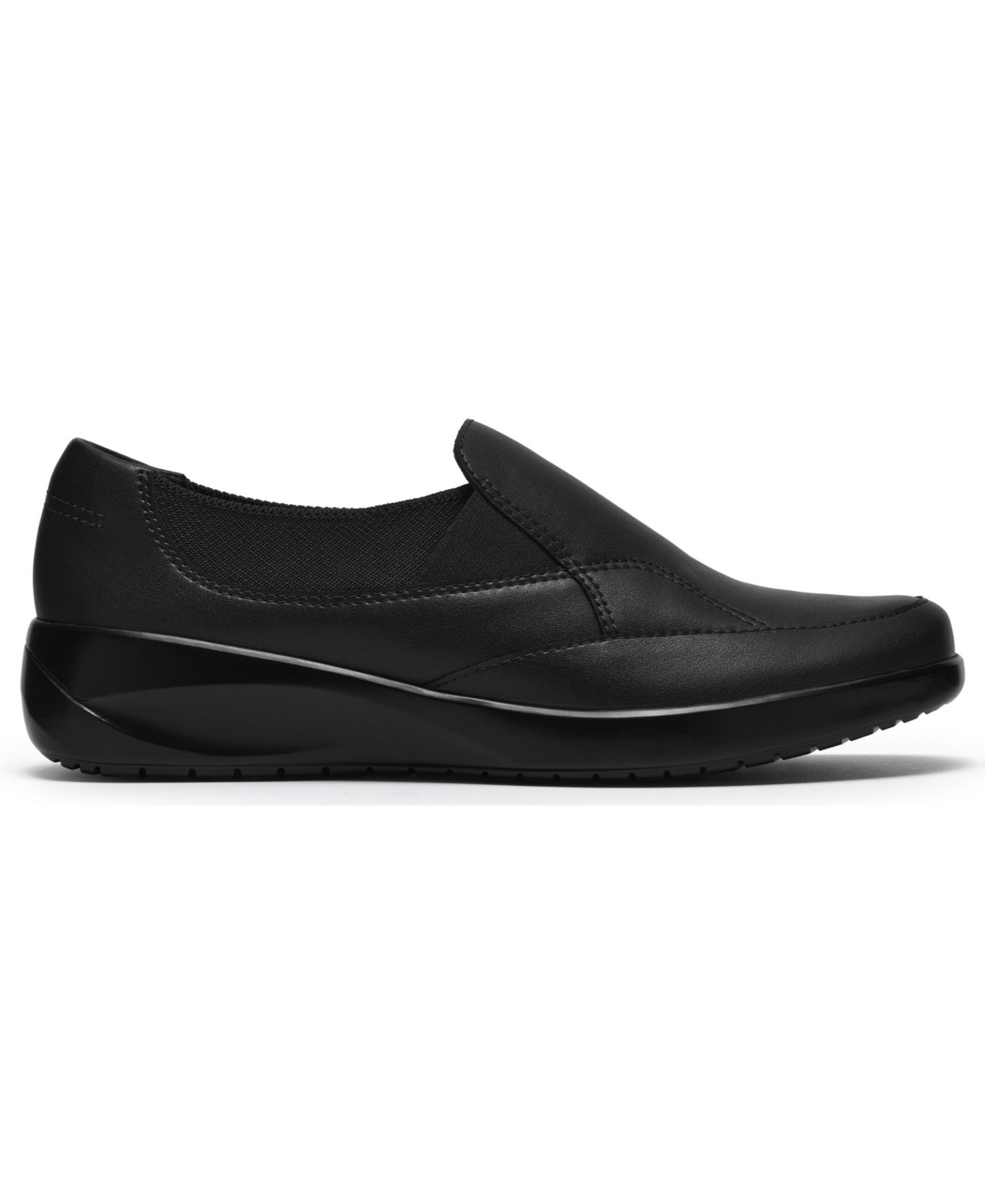 Женские балетки Clarks Kaetlyn Mae Leather Round Toe Flats, цвет: Чёрный кожаный — фото 2