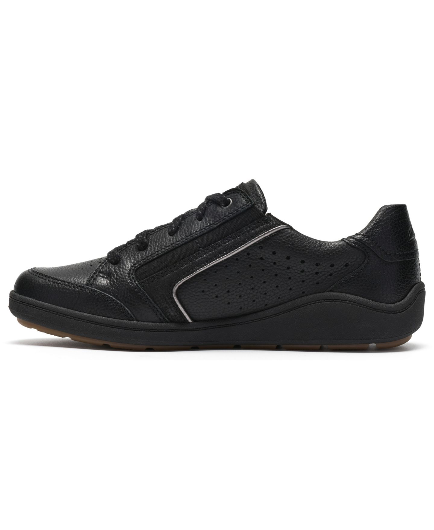 Женские кроссовки Clarks Bryianne Dazz Leather Round Toe Lace-Up, цвет: Чёрный кожаный — фото 6