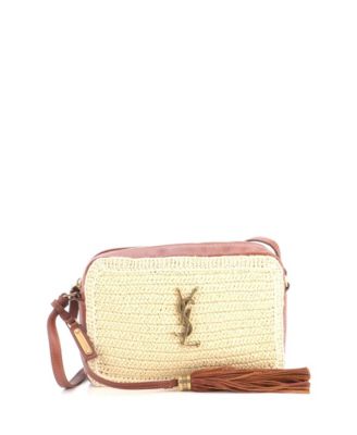 Women's Lou Woven-Raffia Crossbody Camera Bag