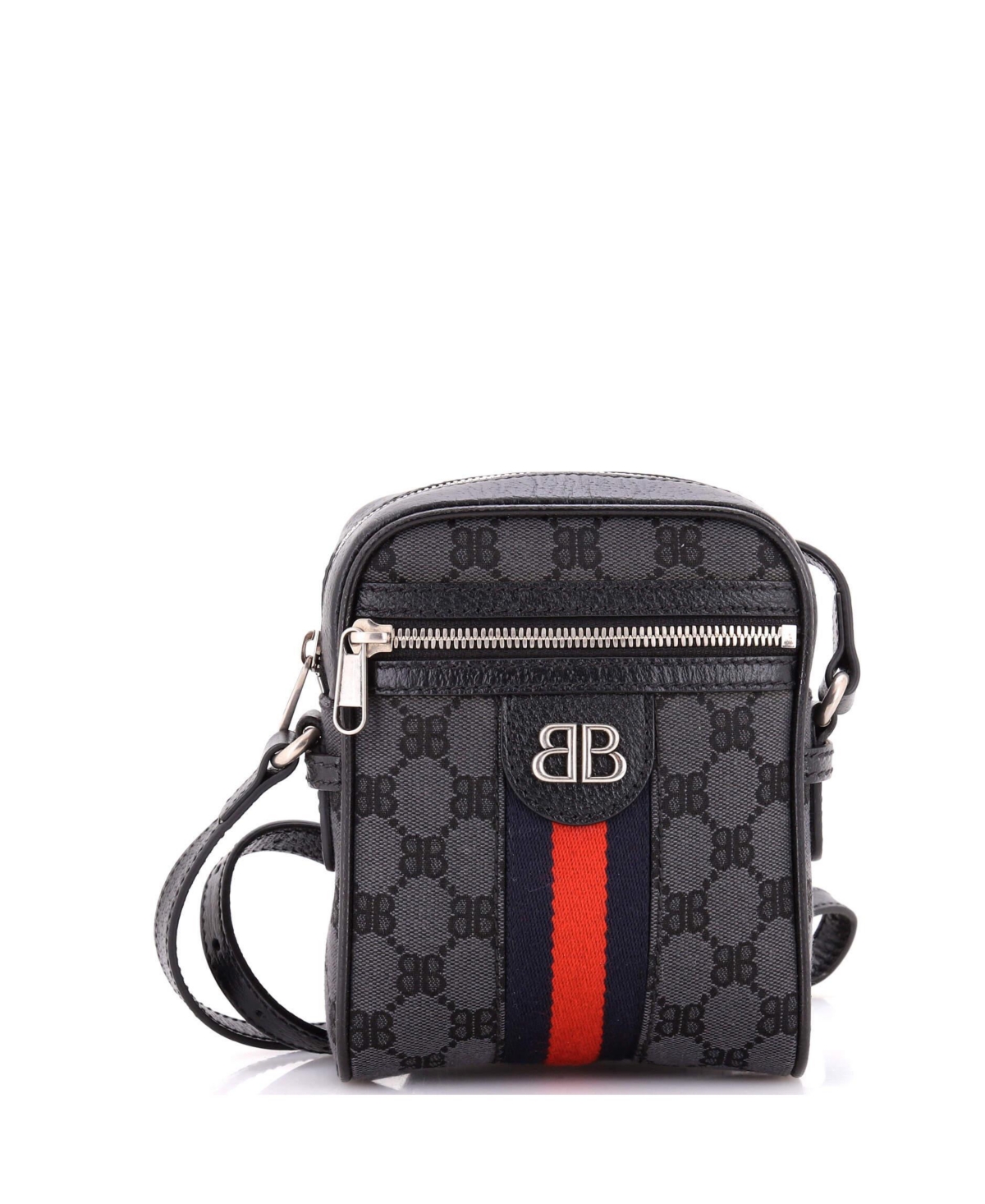Pre-Owned Balenciaga Mini x Gucci The Hacker Project Zip Messenger Bag Bb Canvas - Black