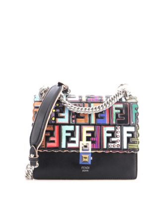Kan I Small Zucca Embossed Leather Shoulder Bag