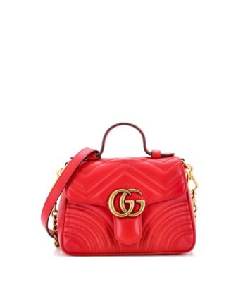 Mini GG Marmont Top Handle Flap Bag Matelasse Leather