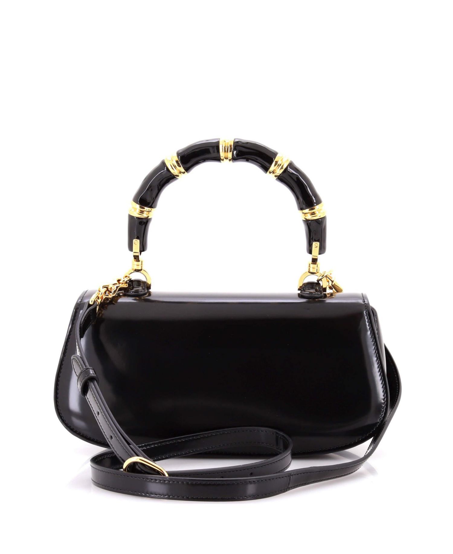 Medium Bamboo Diva Top Handle Bag Polished Leather