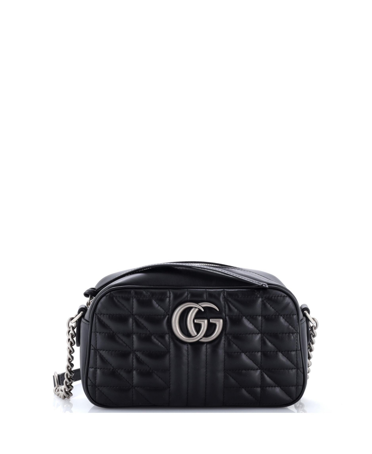 Pre-Owned Gucci Gg Marmont Mixed-Matelasse Leather Crossbody Shoulder Bag, 9"W x 5.5"H x 3"D - Black