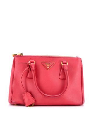 Mini Bicolor Double Zip Lux Saffiano Leather Tote