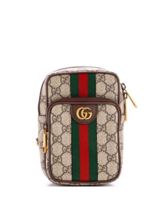 Mini Ophidia Front Pocket Zip Crossbody Bag GG Coated Canvas