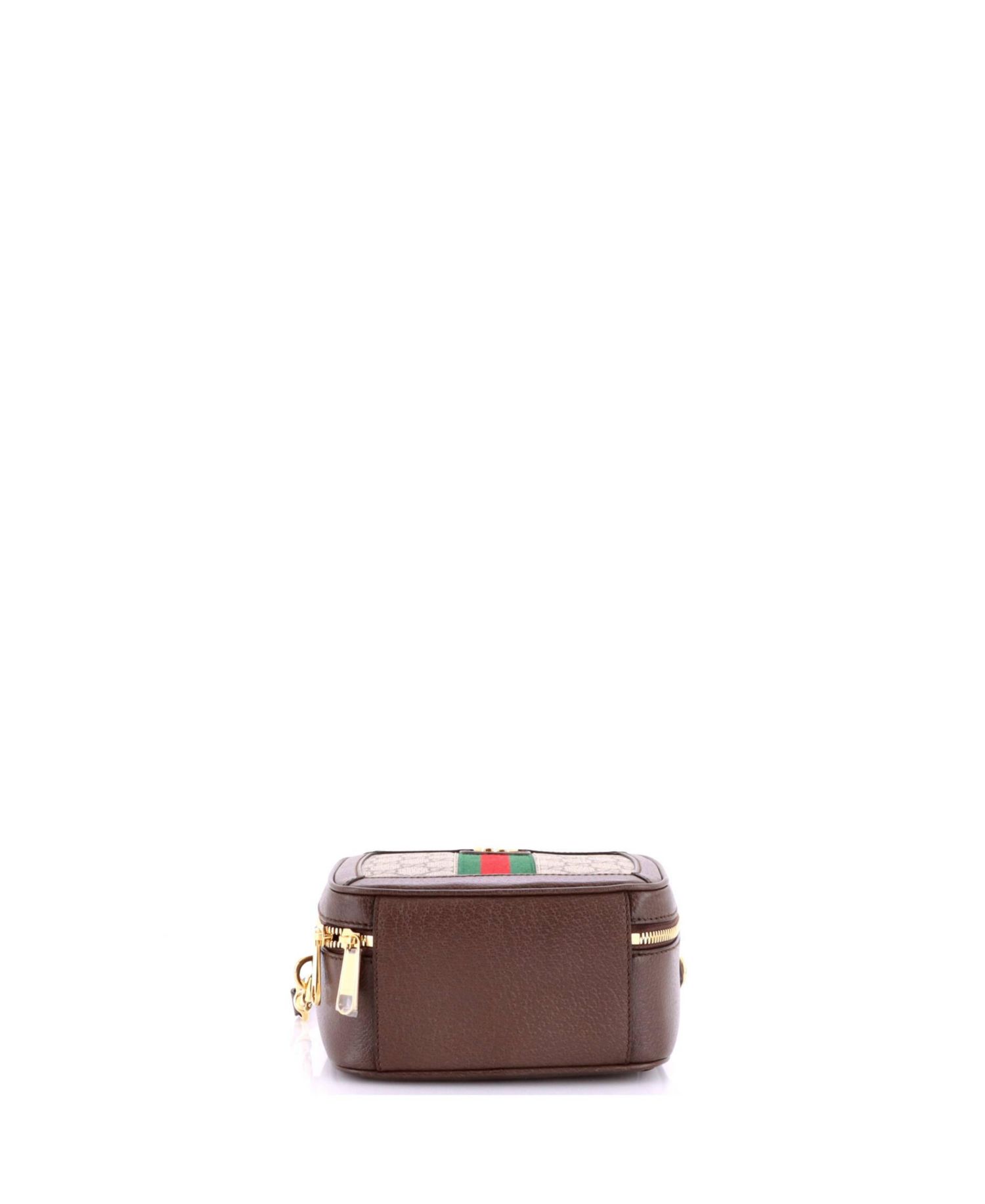 Mini Ophidia Zip Around Top Handle Bag GG Coated Canvas with Leather