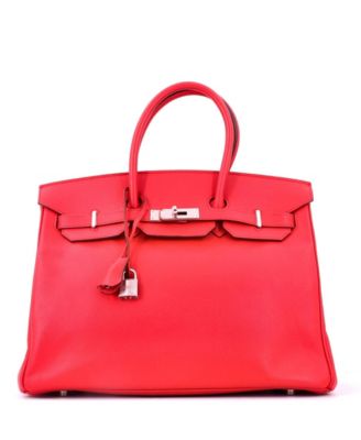 Pre-Owned Hermes Birkin 35 Handbag Pink Epsom with Palladium Hardware