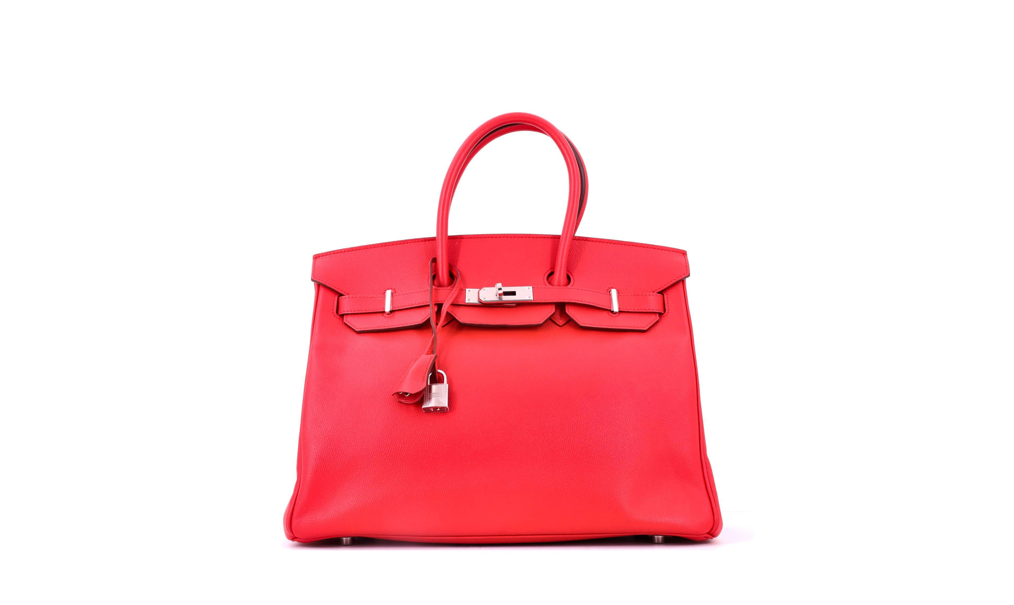 Pre-Owned Hermes Birkin 35 Handbag Pink Epsom with Palladium Hardware