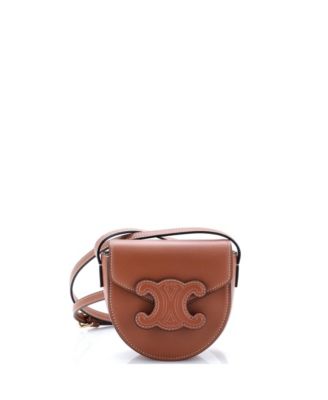 Mini Cuir Triomphe Besace Flap Bag Leather