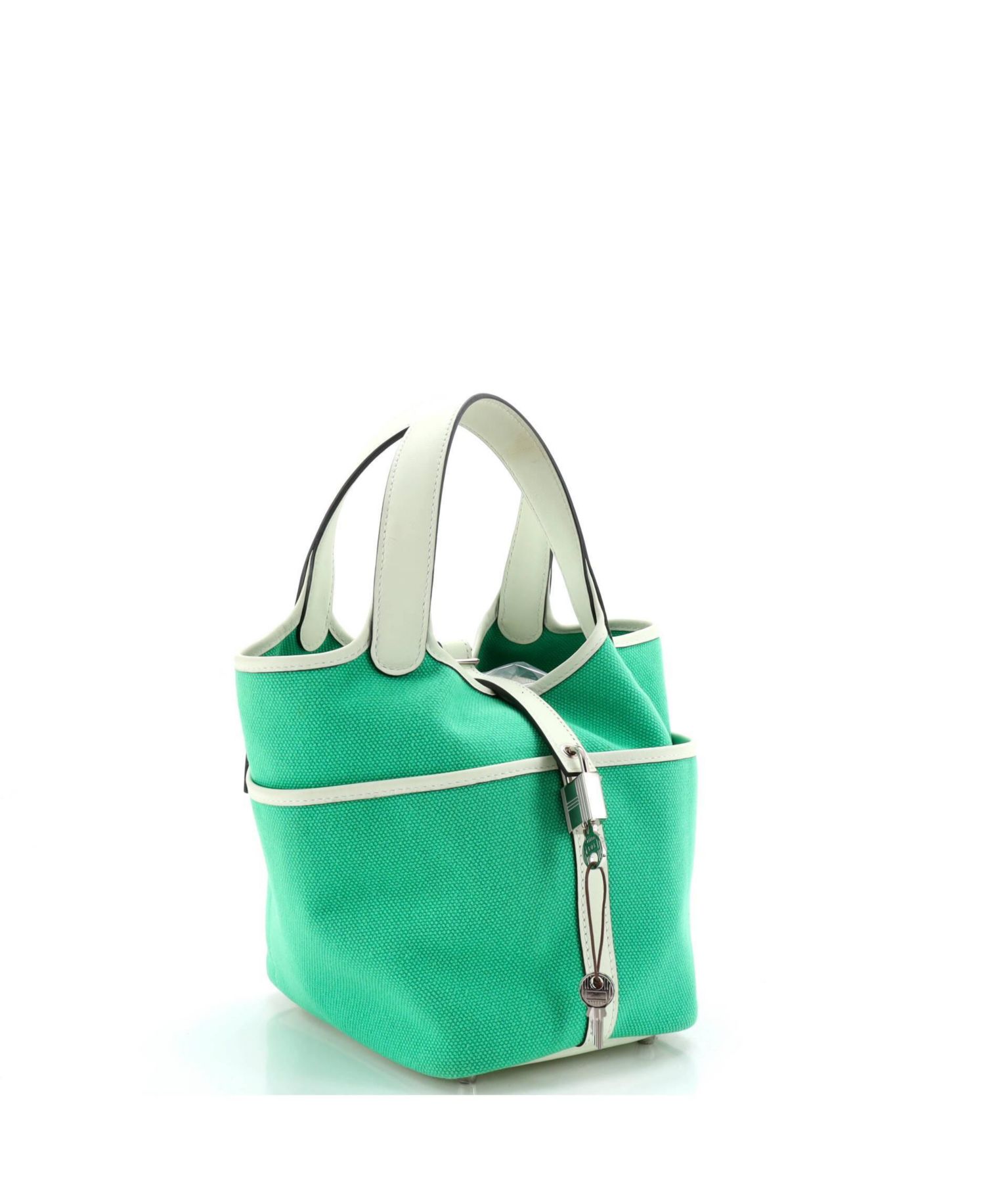 PM Cargo Picotin Lock Canvas-Leather Top Handle Bucket Bag