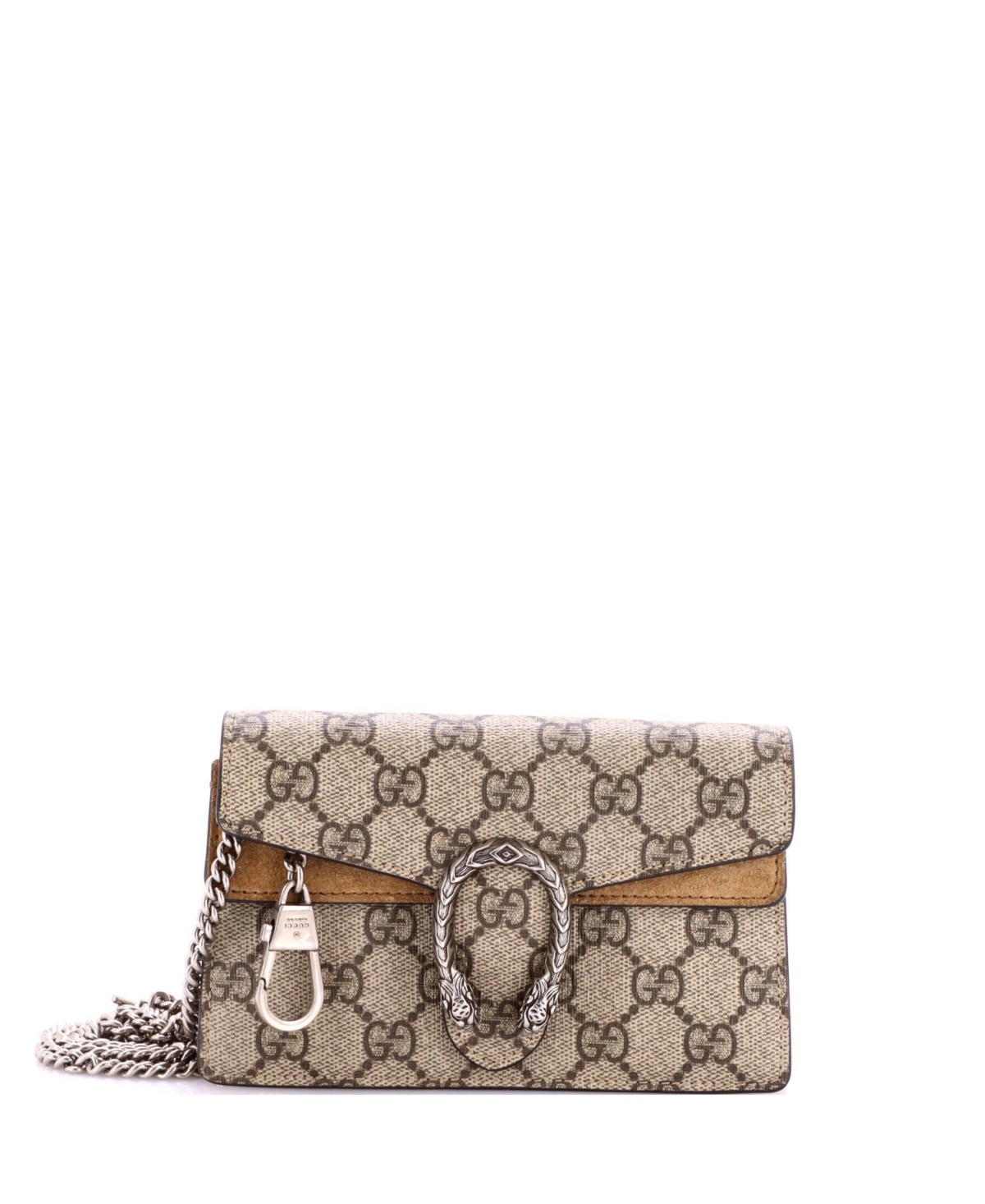 Pre-Owned Gucci Super Mini Dionysus Gg Coated Canvas Crossbody - Brown