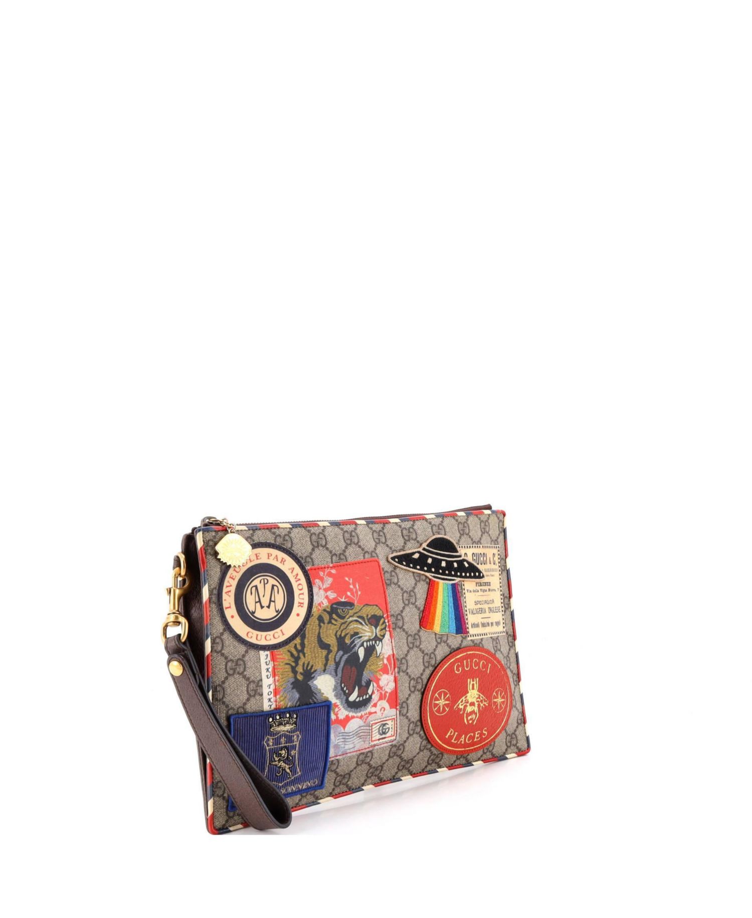 Courrier GG Coated Canvas Applique Pouch