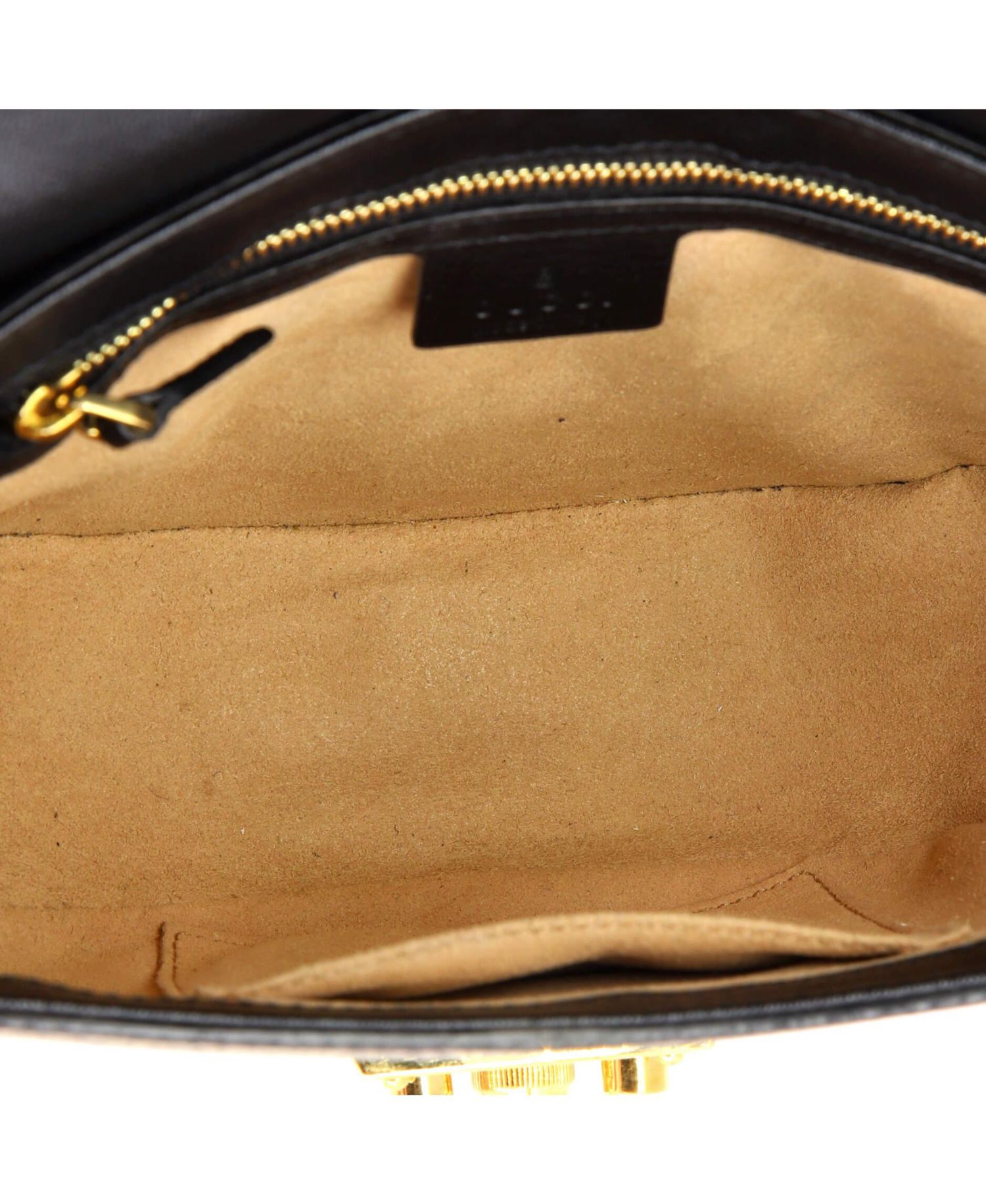 Padlock Saddle GG Coated Canvas and Leather Shoulder Bag