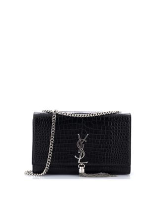 Medium Classic Monogram Tassel Crossbody Bag Embossed Leather