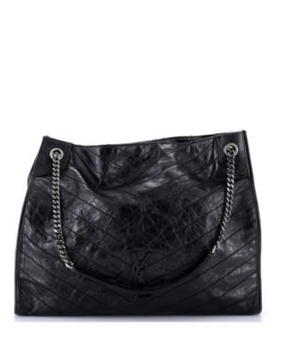 Niki Large Matelasse-Chevron Chain-Strap Tote