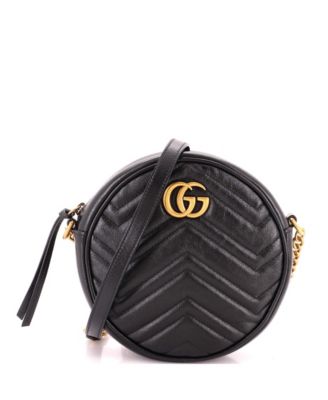 Mini GG Marmont Round Shoulder Bag Matelasse Leather