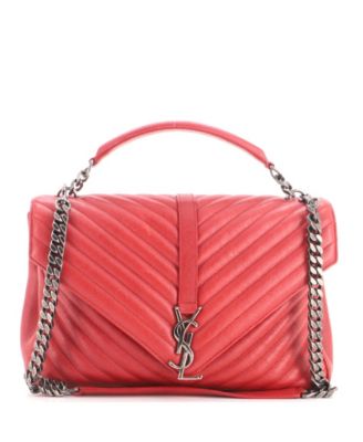 College Large Monogram Chevron Shoulder Bag