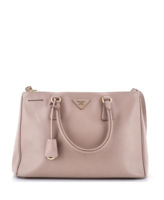 Double Zip Lux Saffiano Leather Medium Tote