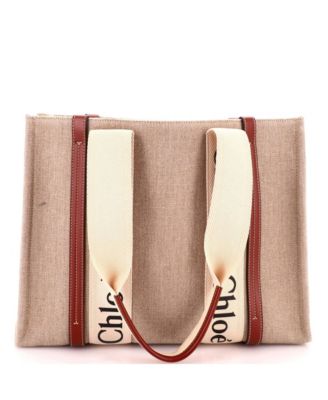Medium Woody Tote Canvas with Leather