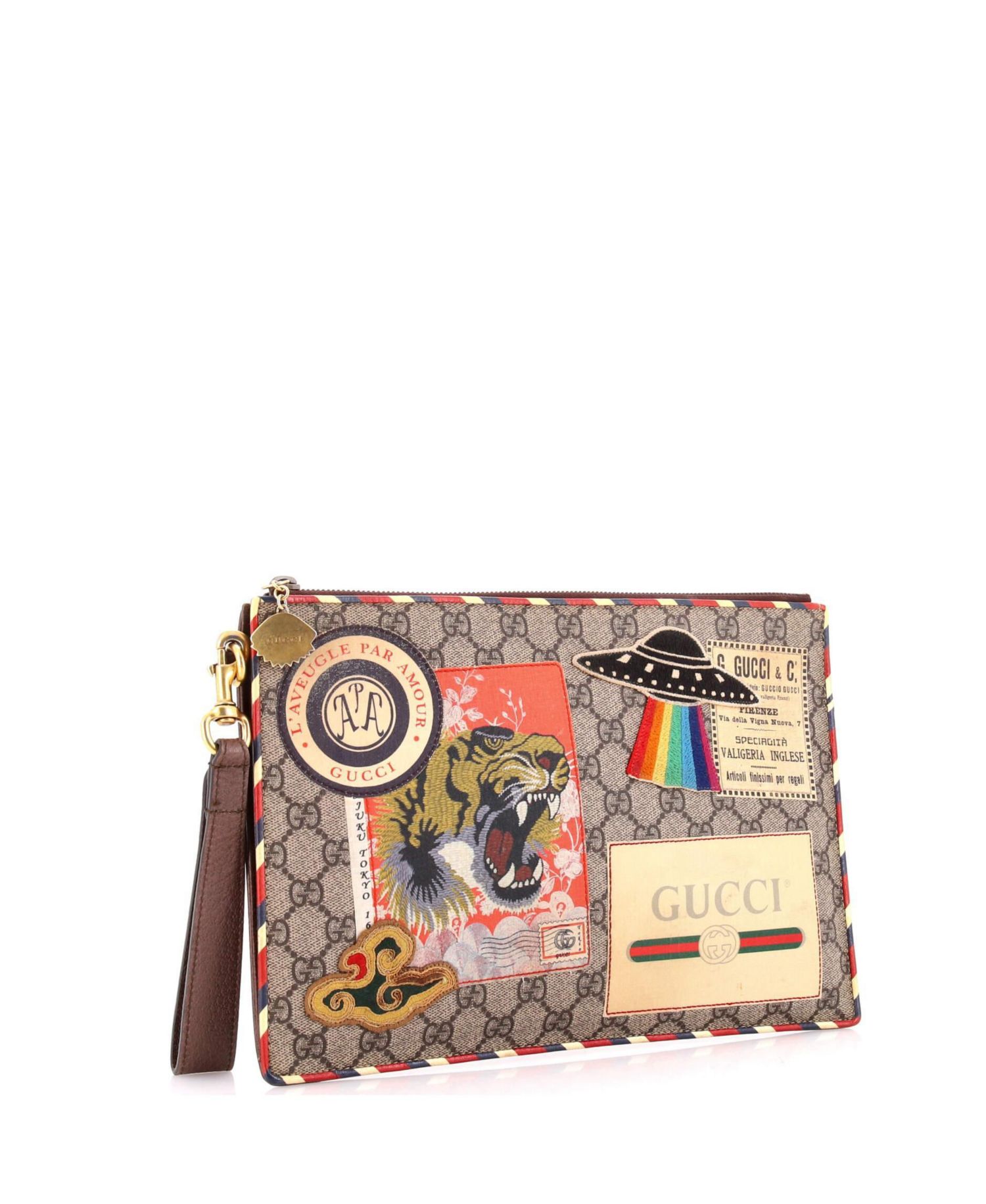 Gucci Pre-Owned Courrier GG Coated Canvas Zipper Pouch