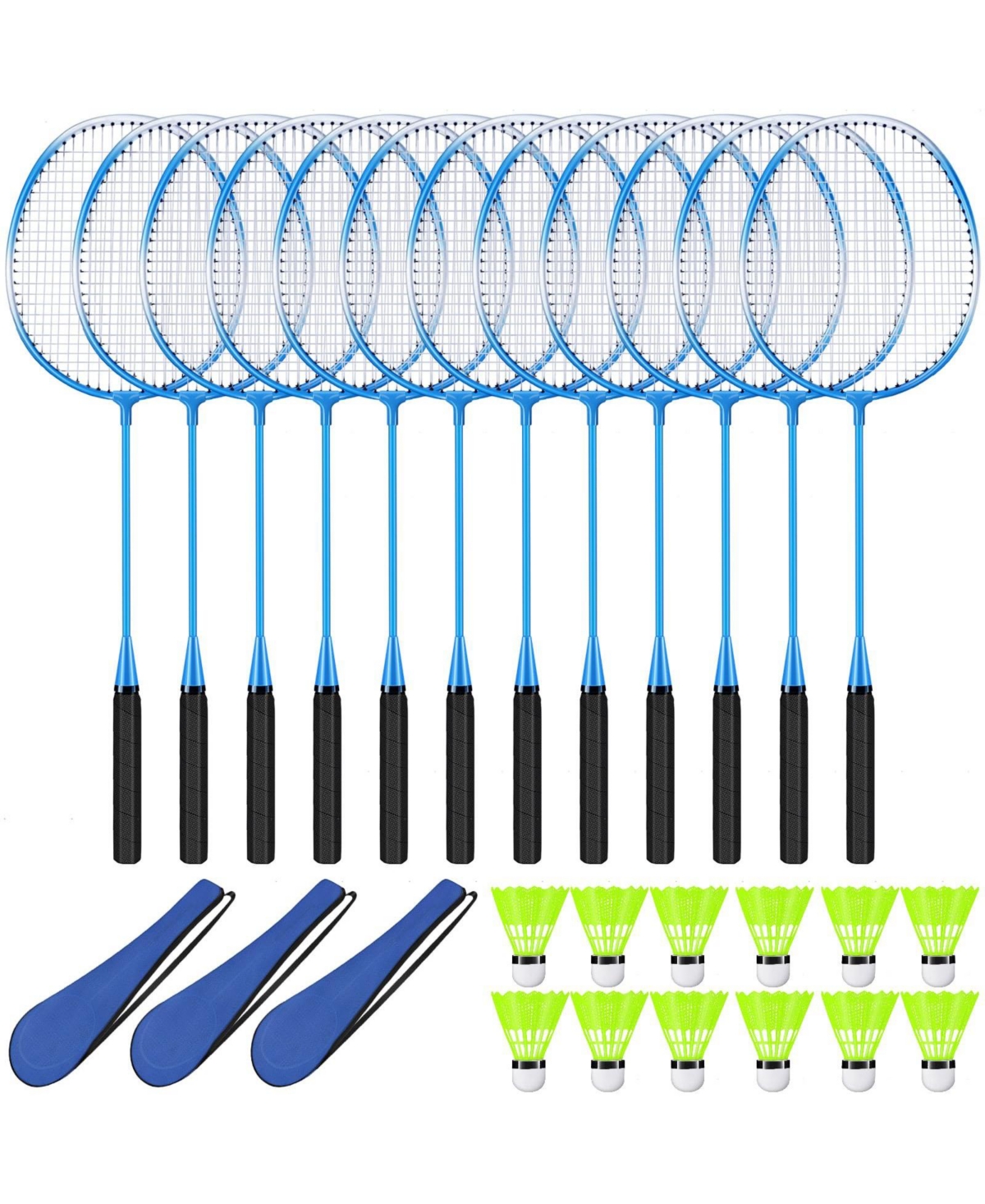 Aofar Badminton Racket Set - White blue cross