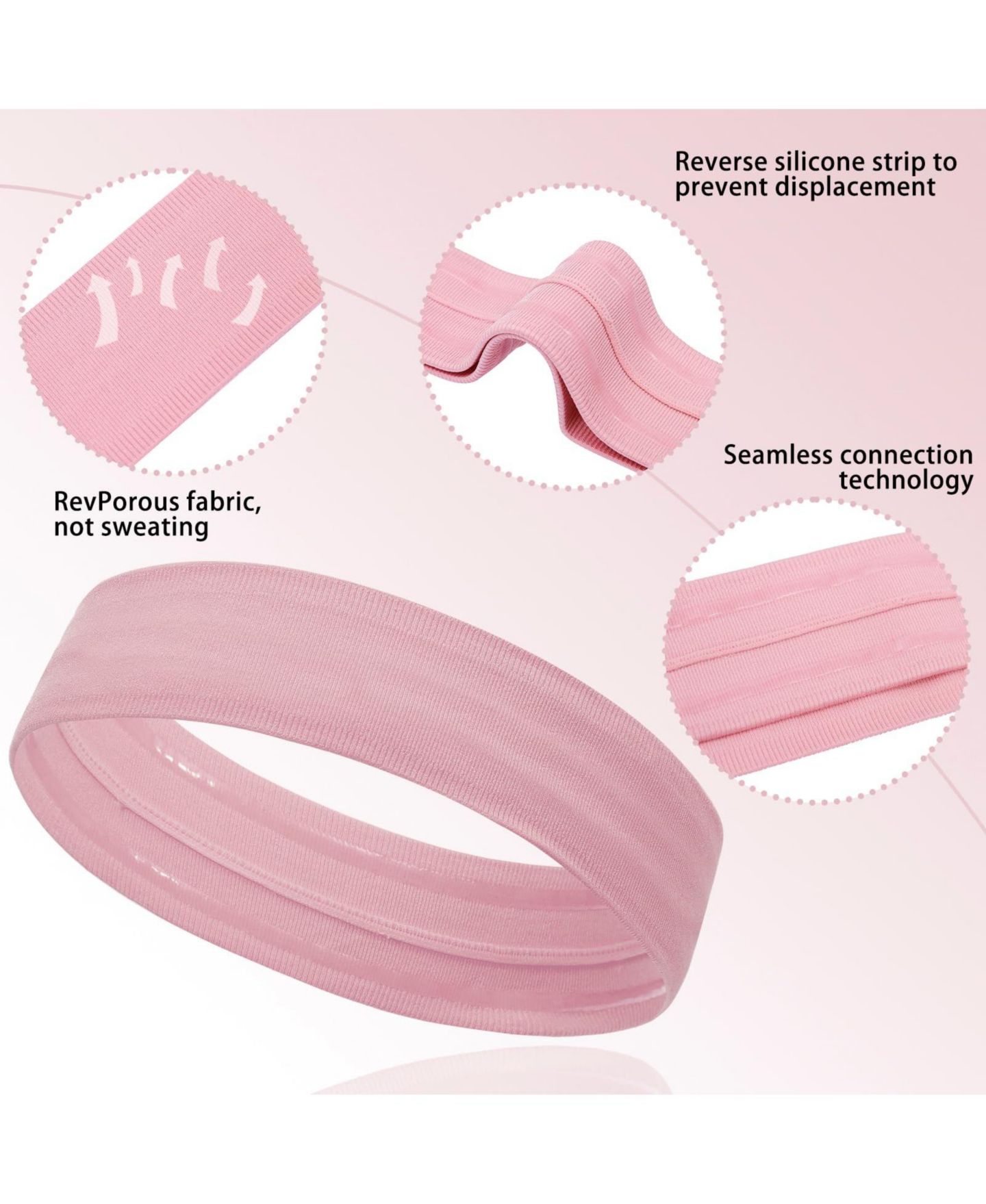 Женские аксессуары для волос peneyon Non-Slip Elastic Workout Headband, цвет: Open Miscellaneous — фото 4