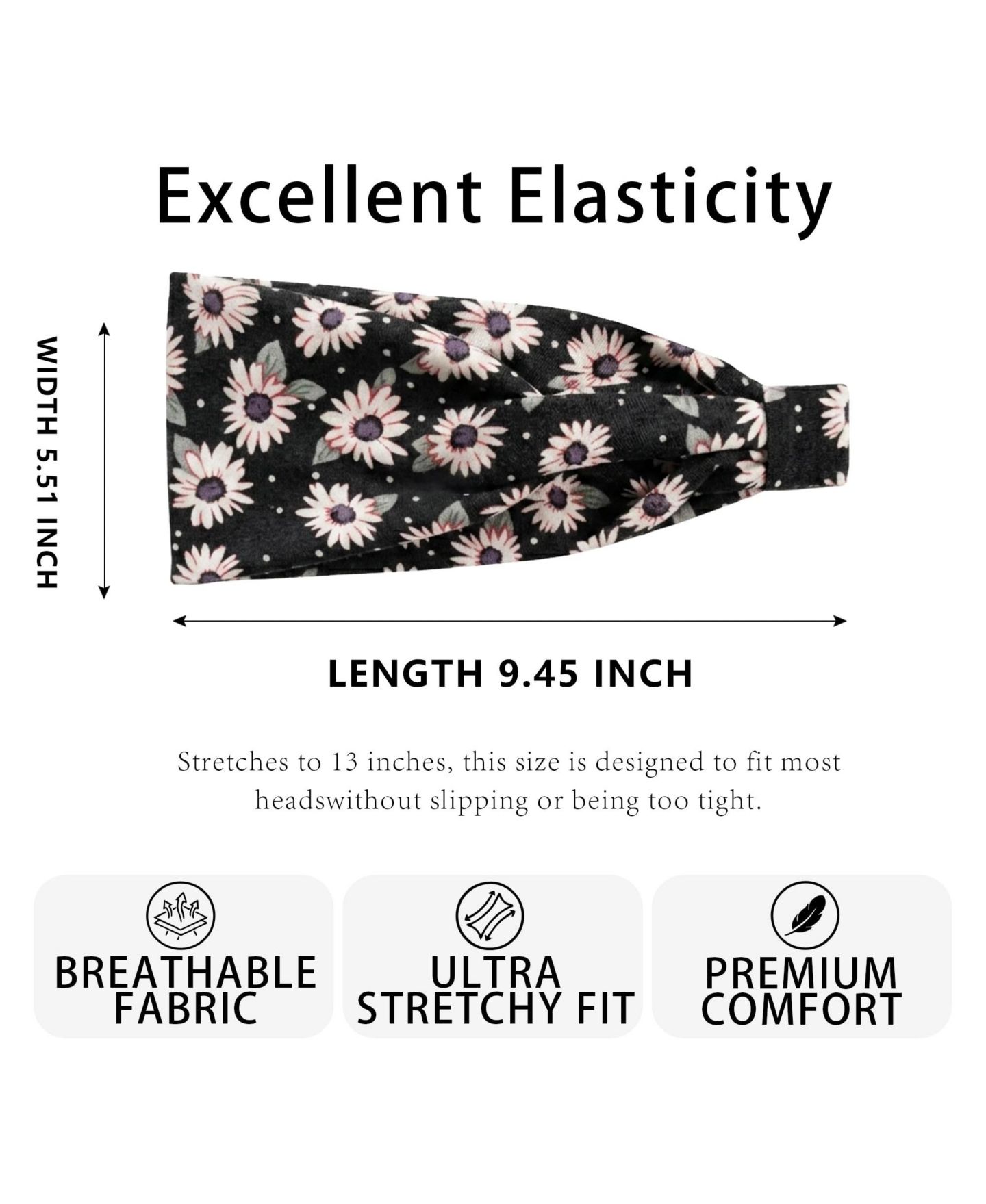 Женские аксессуары для волос peneyon Non-Slip Wide Headband, цвет: 6 Boho 6 — фото 3