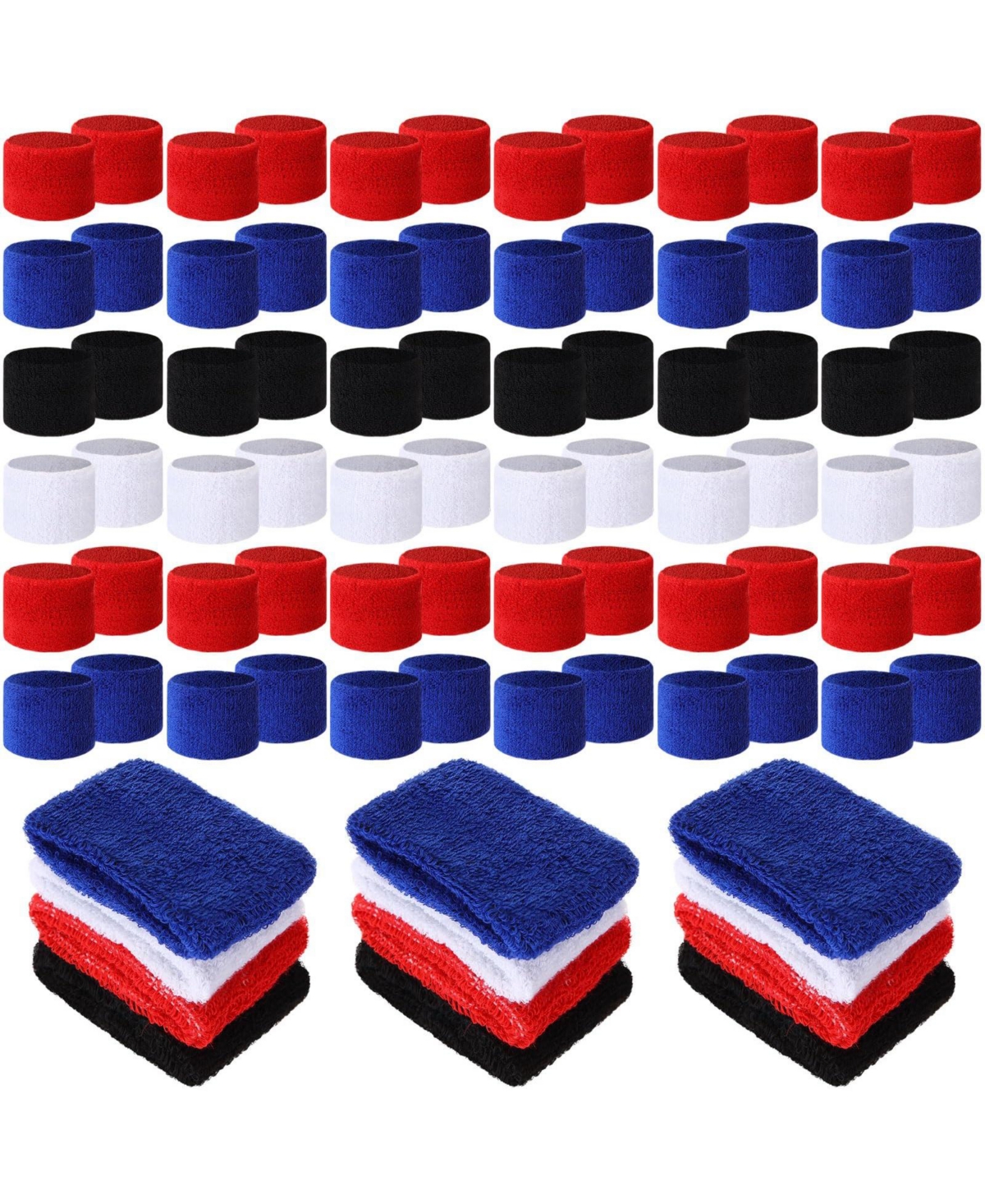 Furlihong Kids Cotton Sports Wristbands Bulk Breathable Sweat Absorbent Stretchy for Team Activities