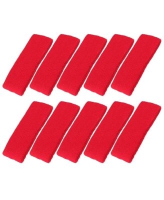 10 Pack Cotton Sports Headbands Sweat Absorbent For Workout Gym Outdoor Activities