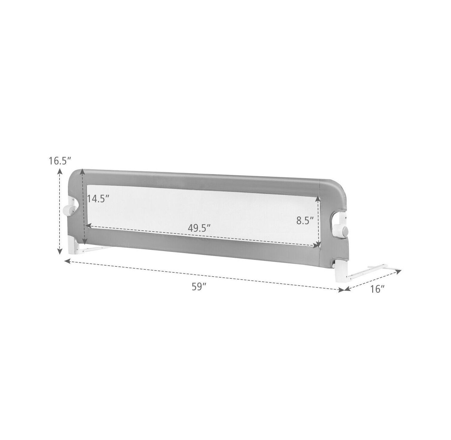 Extra Long Foldable Bed Guard Rail for Children, Easy to Install and Store