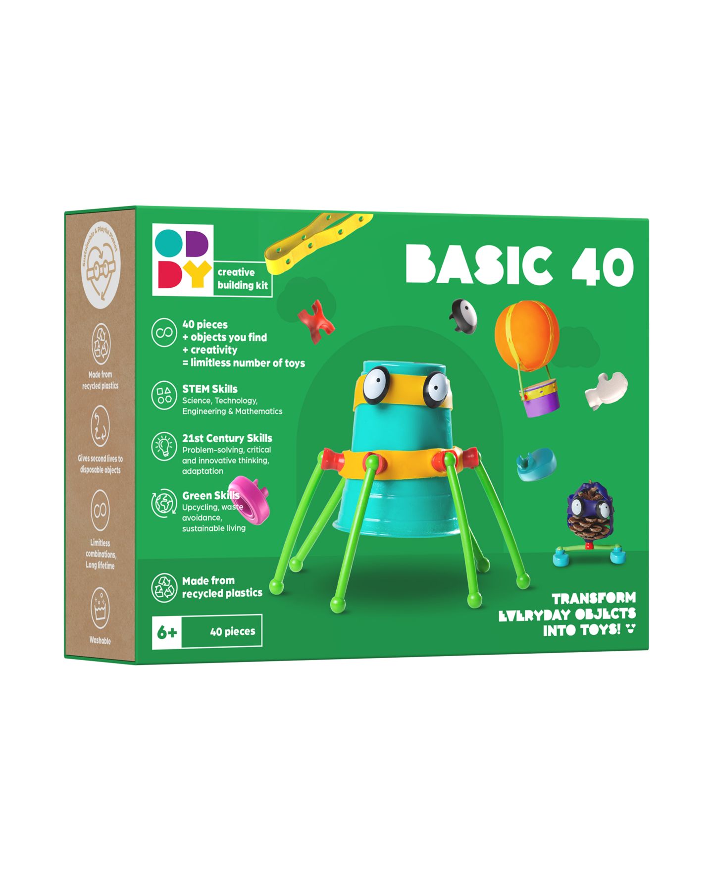 Детский конструктор Oddy Basic 40, 40 деталей, от 6 лет — фото 1