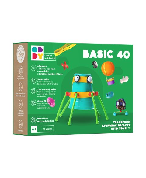 Детский конструктор Oddy Basic 40, 40 деталей, от 6 лет