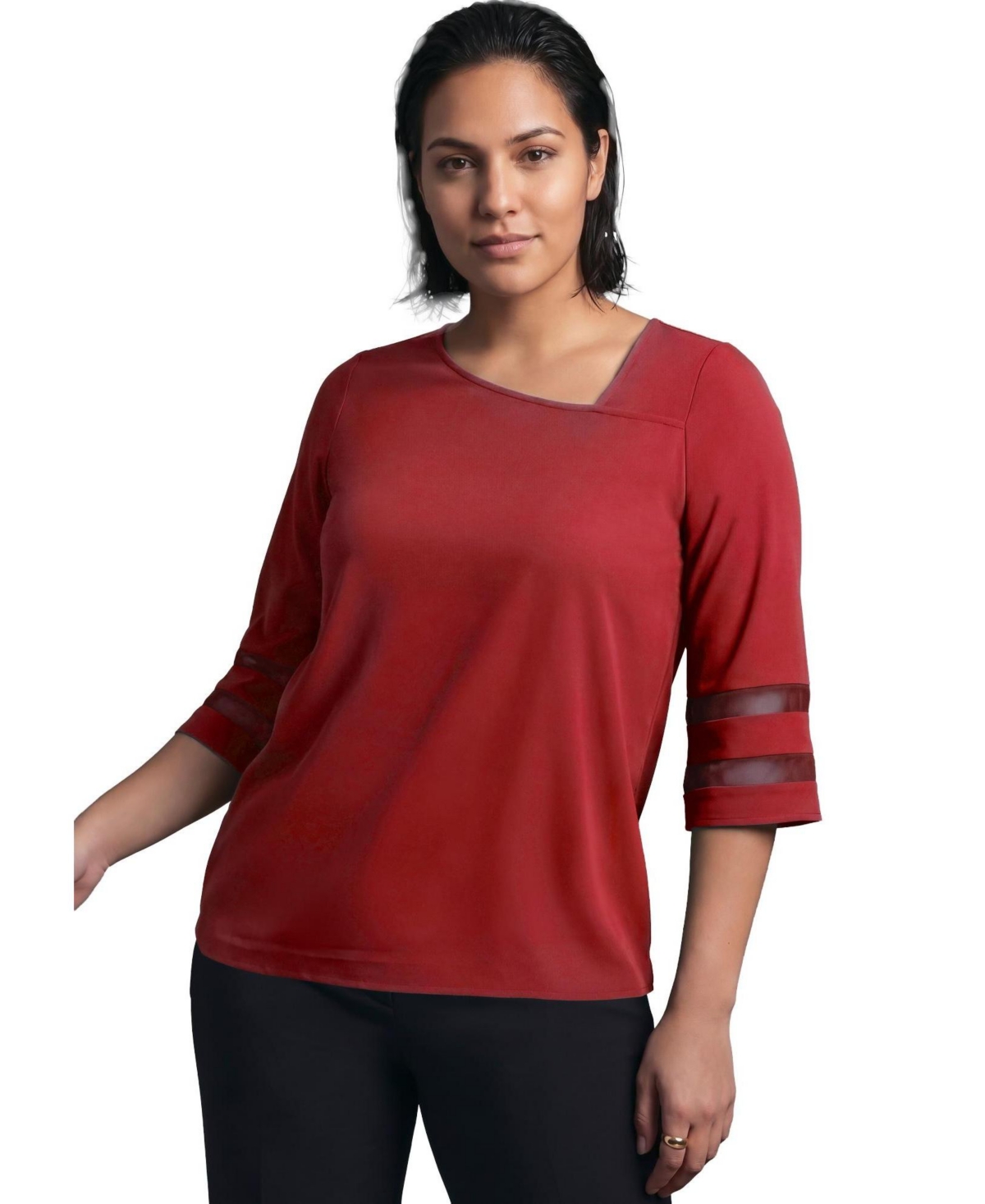 Avenue Women's Sheer Bell Sleeve Tunic