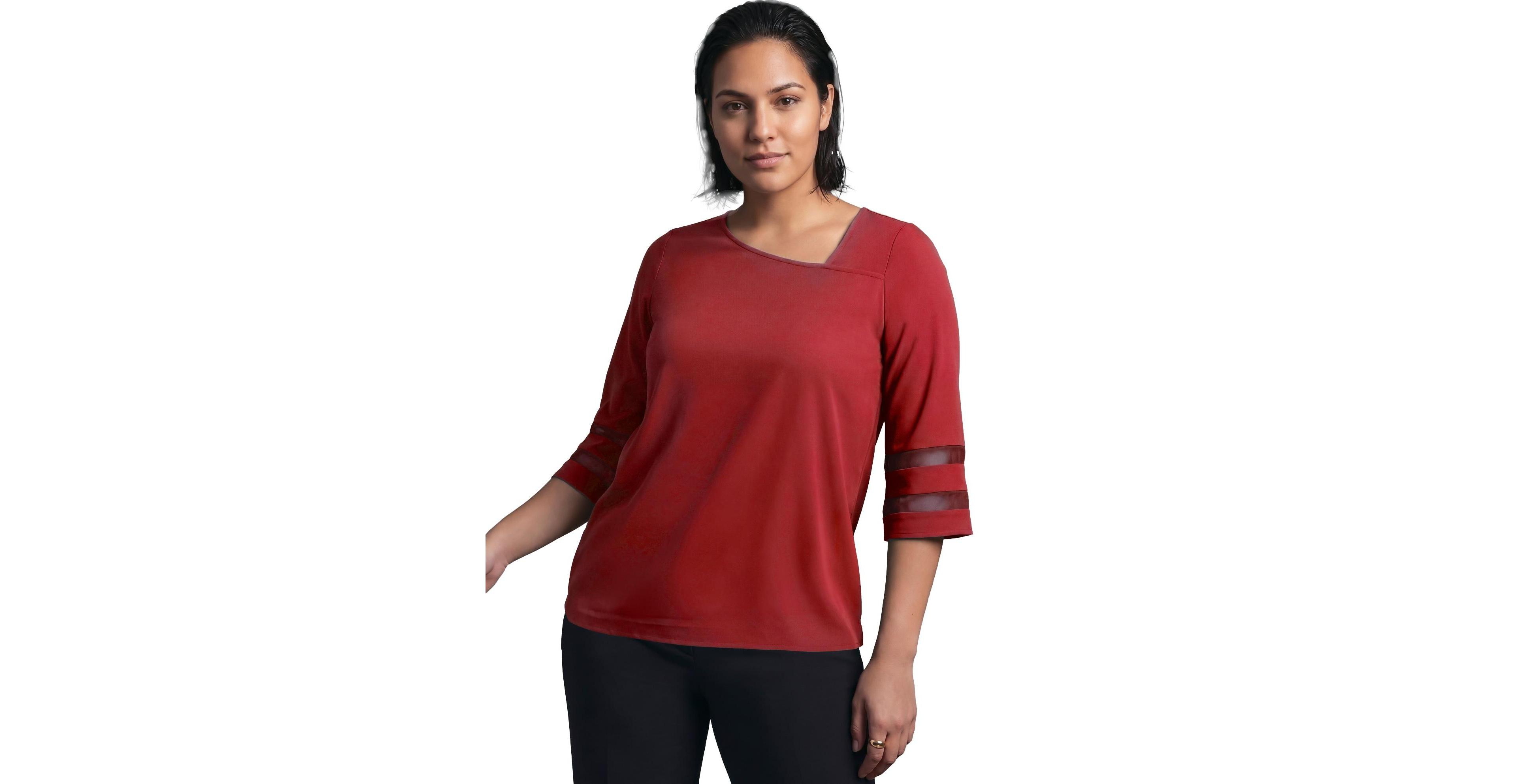 Avenue Women's Sheer Bell Sleeve Tunic