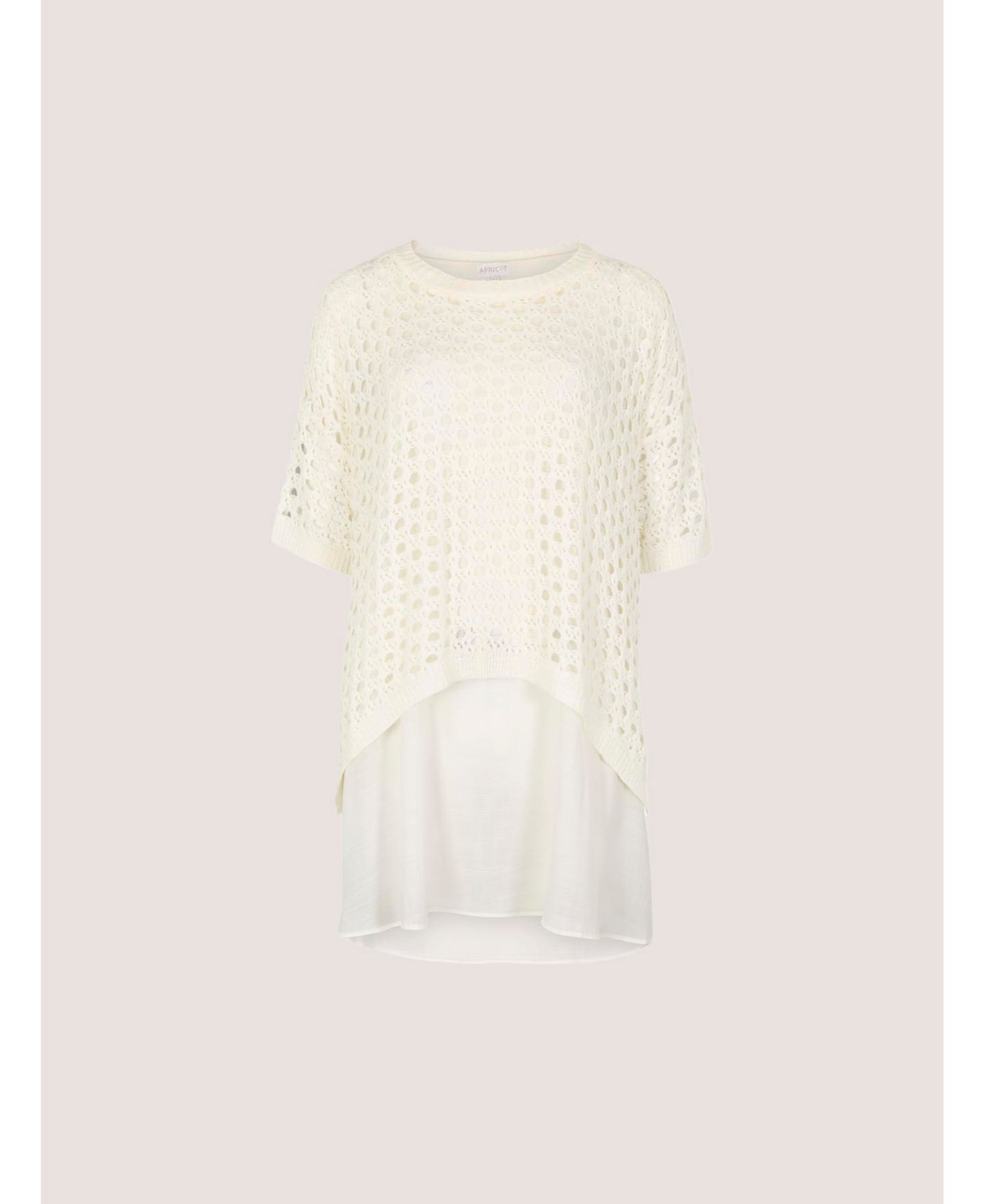 Женский топ Apricot Layered Knit Mesh Button-Down Tunic — фото 5